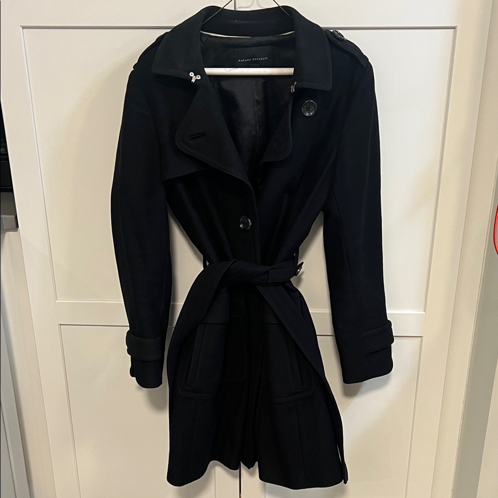 Banana Republic Classic Black Trench Coat